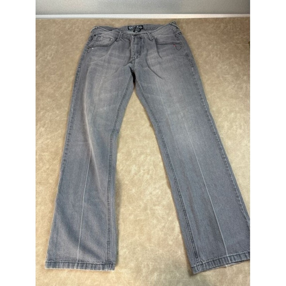 Vintage ENYCE Mens Gray Denim Jean Relaxed Straight Hip Hop Culture Y2K 34x33*